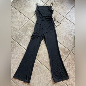 Charlotte Russe Black Asymmetrical Jumpsuit